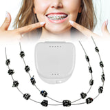 Maxbell Temporary Tooth Decoration with Metal Wires Fashionable Brace Chain Black