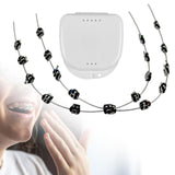 Maxbell Temporary Tooth Decoration with Metal Wires Fashionable Brace Chain Black