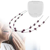 Maxbell Temporary Tooth Decoration with Metal Wires Fashionable Brace Chain Pink