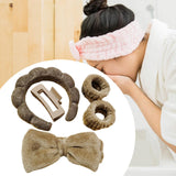Maxbell Headband and Wristband Set Gift for Women and Girls Trendy Skincare Headband Dark Brown