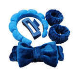 Maxbell Headband and Wristband Set Gift for Women and Girls Trendy Skincare Headband Dark Blue
