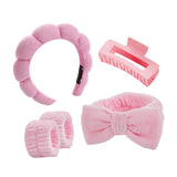Maxbell Headband and Wristband Set Gift for Women and Girls Trendy Skincare Headband Pink