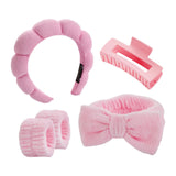 Maxbell Headband and Wristband Set Gift for Women and Girls Trendy Skincare Headband Pink