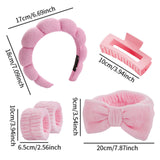 Maxbell Headband and Wristband Set Gift for Women and Girls Trendy Skincare Headband Pink