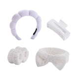Maxbell Headband and Wristband Set Gift for Women and Girls Trendy Skincare Headband White
