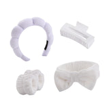 Maxbell Headband and Wristband Set Gift for Women and Girls Trendy Skincare Headband White