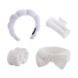 Maxbell Headband and Wristband Set Gift for Women and Girls Trendy Skincare Headband White
