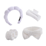 Maxbell Headband and Wristband Set Gift for Women and Girls Trendy Skincare Headband White