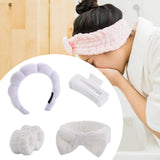 Maxbell Headband and Wristband Set Gift for Women and Girls Trendy Skincare Headband White