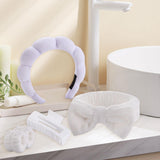 Maxbell Headband and Wristband Set Gift for Women and Girls Trendy Skincare Headband White