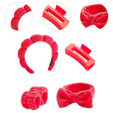 Maxbell Headband and Wristband Set Gift for Women and Girls Trendy Skincare Headband Red