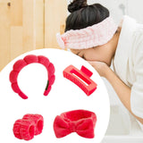Maxbell Headband and Wristband Set Gift for Women and Girls Trendy Skincare Headband Red