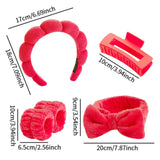 Maxbell Headband and Wristband Set Gift for Women and Girls Trendy Skincare Headband Red