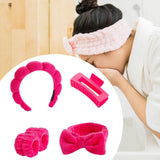 Maxbell Headband and Wristband Set Gift for Women and Girls Trendy Skincare Headband Rose Red