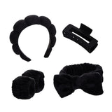 Maxbell Headband and Wristband Set Gift for Women and Girls Trendy Skincare Headband Black