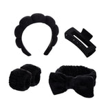 Maxbell Headband and Wristband Set Gift for Women and Girls Trendy Skincare Headband Black