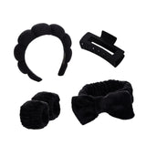 Maxbell Headband and Wristband Set Gift for Women and Girls Trendy Skincare Headband Black