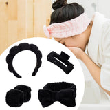 Maxbell Headband and Wristband Set Gift for Women and Girls Trendy Skincare Headband Black