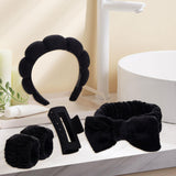 Maxbell Headband and Wristband Set Gift for Women and Girls Trendy Skincare Headband Black