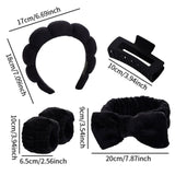 Maxbell Headband and Wristband Set Gift for Women and Girls Trendy Skincare Headband Black