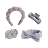 Maxbell Headband and Wristband Set Gift for Women and Girls Trendy Skincare Headband Gray