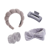 Maxbell Headband and Wristband Set Gift for Women and Girls Trendy Skincare Headband Gray