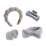 Maxbell Headband and Wristband Set Gift for Women and Girls Trendy Skincare Headband Gray