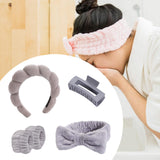 Maxbell Headband and Wristband Set Gift for Women and Girls Trendy Skincare Headband Gray