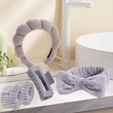 Maxbell Headband and Wristband Set Gift for Women and Girls Trendy Skincare Headband Gray