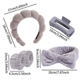 Maxbell Headband and Wristband Set Gift for Women and Girls Trendy Skincare Headband Gray