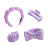 Maxbell Headband and Wristband Set Gift for Women and Girls Trendy Skincare Headband Purple