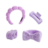 Maxbell Headband and Wristband Set Gift for Women and Girls Trendy Skincare Headband Purple