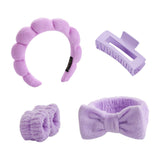 Maxbell Headband and Wristband Set Gift for Women and Girls Trendy Skincare Headband Purple
