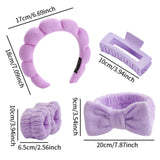 Maxbell Headband and Wristband Set Gift for Women and Girls Trendy Skincare Headband Purple