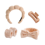 Maxbell Headband and Wristband Set Gift for Women and Girls Trendy Skincare Headband Light Khaki