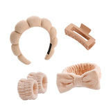 Maxbell Headband and Wristband Set Gift for Women and Girls Trendy Skincare Headband Light Khaki