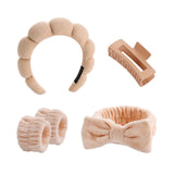 Maxbell Headband and Wristband Set Gift for Women and Girls Trendy Skincare Headband Light Khaki