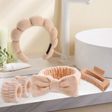 Maxbell Headband and Wristband Set Gift for Women and Girls Trendy Skincare Headband Light Khaki