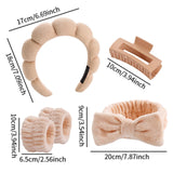 Maxbell Headband and Wristband Set Gift for Women and Girls Trendy Skincare Headband Light Khaki