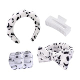 Maxbell Headband and Wristband Set Gift for Women and Girls Trendy Skincare Headband White Black