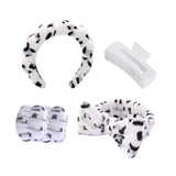 Maxbell Headband and Wristband Set Gift for Women and Girls Trendy Skincare Headband White Black