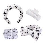 Maxbell Headband and Wristband Set Gift for Women and Girls Trendy Skincare Headband White Black
