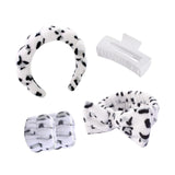 Maxbell Headband and Wristband Set Gift for Women and Girls Trendy Skincare Headband White Black
