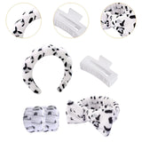 Maxbell Headband and Wristband Set Gift for Women and Girls Trendy Skincare Headband White Black