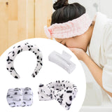 Maxbell Headband and Wristband Set Gift for Women and Girls Trendy Skincare Headband White Black