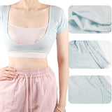 Maxbell Underarm Sweat Vest Women Yoga Reusable for Sweating Armpit Sweatproof Shirt Light Blue M