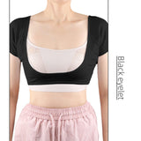 Maxbell Underarm Sweat Vest Women Yoga Reusable for Sweating Armpit Sweatproof Shirt Black M