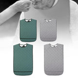 Maxbell Large Elder Bib Washable Reusable Practical Adult Bibs for Eating for Adults Green S