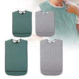 Maxbell Large Elder Bib Washable Reusable Practical Adult Bibs for Eating for Adults Green S