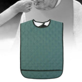 Maxbell Large Elder Bib Washable Reusable Practical Adult Bibs for Eating for Adults Green S